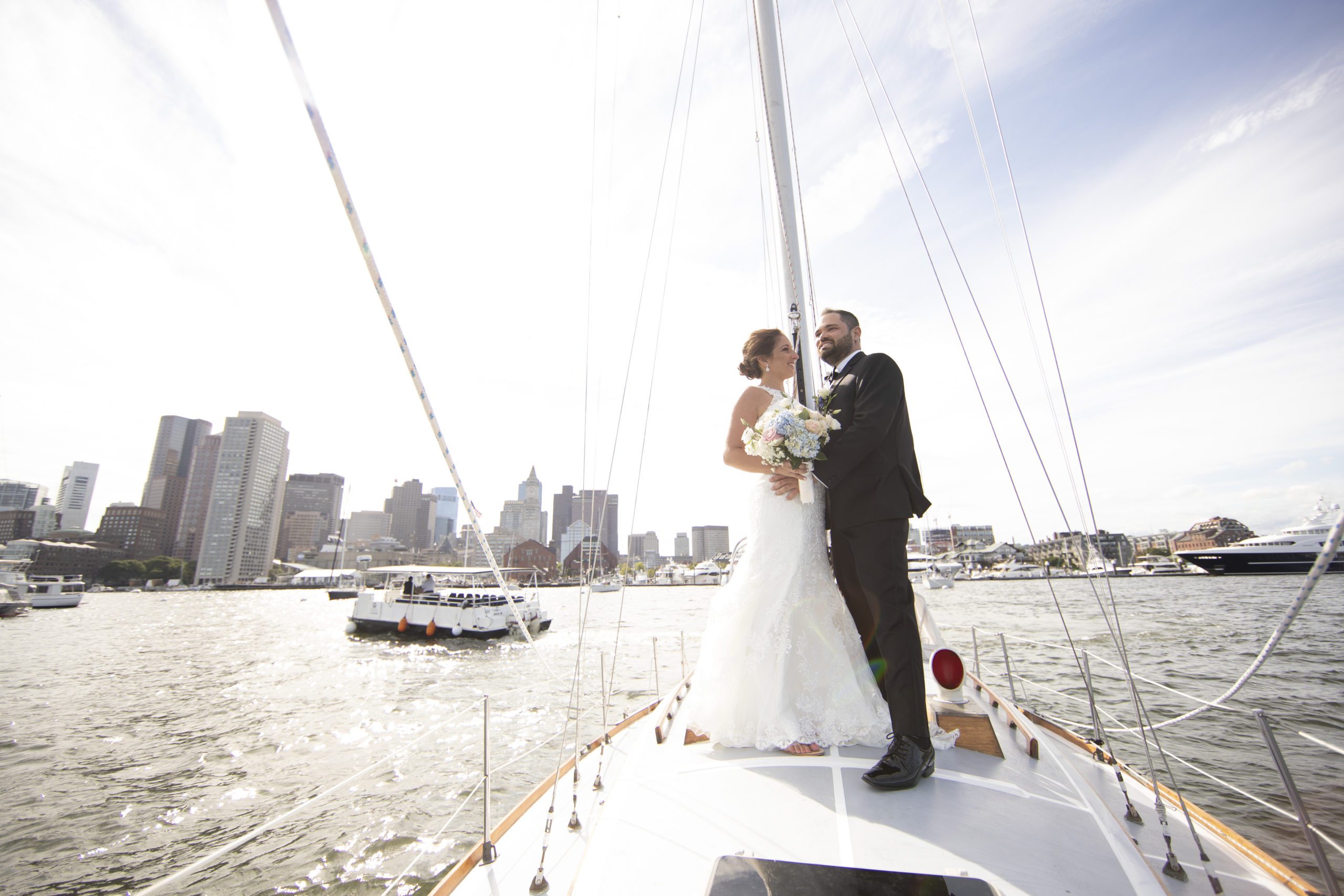 Kerry Goodwin Photography bride and groom on boat